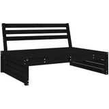 vidaXL Garten-Mittelsofa Schwarz 120x80 cm Massivholz Kiefer