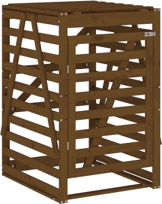 Mülltonnenbox Honigbraun 84x90x128,5 cm Massivholz Kiefer Vidaxl