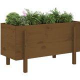 vidaXL - Plantenbak - verhoogd - 101x50x57 - cm - massief - grenenhout - honingbruin