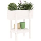 vidaXL Plantenbak 62x30x69 cm massief grenenhout wit