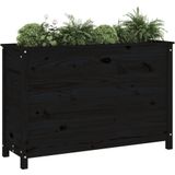 vidaXL Plantenbak verhoogd 119,5x40x78 cm massief grenenhout zwart