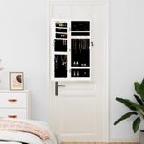 vidaXL - Sieradenkast - met - spiegel - wandgemonteerd - 30x8,5x90 - cm - wit