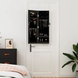Vidaxl - Schmuckschrank mit Spiegel Wandmontage Schwarz 30x8,5x90 cm