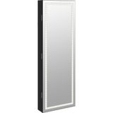 Spiegel-Schmuckschrank mit LED-Beleuchtung Wandmontage Schwarz Vidaxl