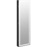 Spiegel-Schmuckschrank mit LED-Beleuchtung Wandmontage Schwarz Vidaxl