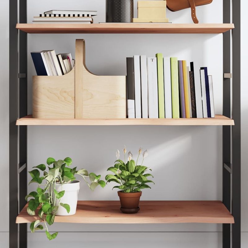 vidaXL Wandregal 80x40x2 cm Massivholz Eiche Unbehandelt