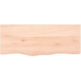 Vidaxl - Wandregal 100x40x(2-4) cm Massivholz Eiche Unbehandelt