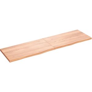 vidaXL - Wandschap - Lichtbruin - Behandeld massief eikenhout - 180x50cm