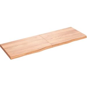 Wandplank - Middenbruin - Massief Eikenhout - Handgemaakt met Natuurlijke Rand