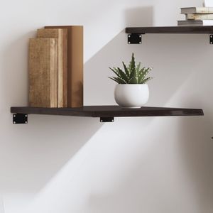 Vidaxl - Wandregal Dunkelbraun 40x50x2 cm Massivholz Eiche Behandelt