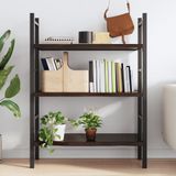 vidaXL Wandregal Dunkelbraun 100x40x(2-4)cm Massivholz Eiche Behandelt