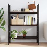 vidaXL Wandregal Dunkelbraun 100x40x(2-6)cm Massivholz Eiche Behandelt