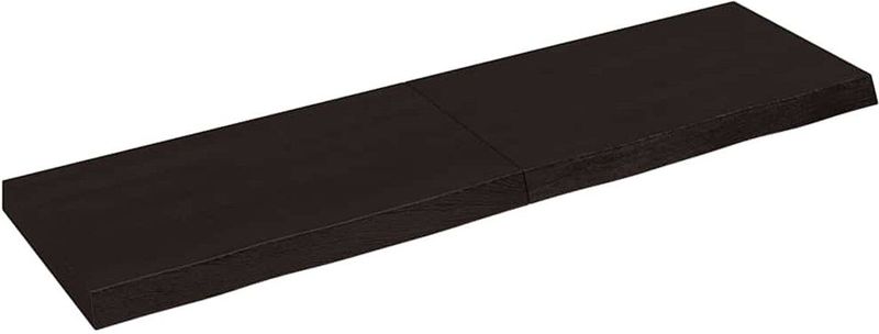 vidaXL Wandregal Dunkelbraun 140x40x(2-6)cm Massivholz Eiche Behandelt