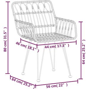 vidaXL 9-tlg. Garten-Essgruppe Poly Rattan