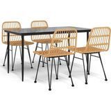 VidaXL 5-delige Tuinset Poly Rattan
