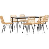 vidaXL - 7-delige - Tuinset - poly - rattan