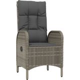 Vidaxl - 3-tlg. Garten-Essgruppe mit Kissen Grau Poly Rattan