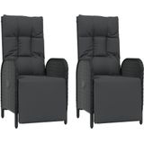 Vidaxl - 3-tlg. Garten-Essgruppe mit Kissen Schwarz Poly Rattan