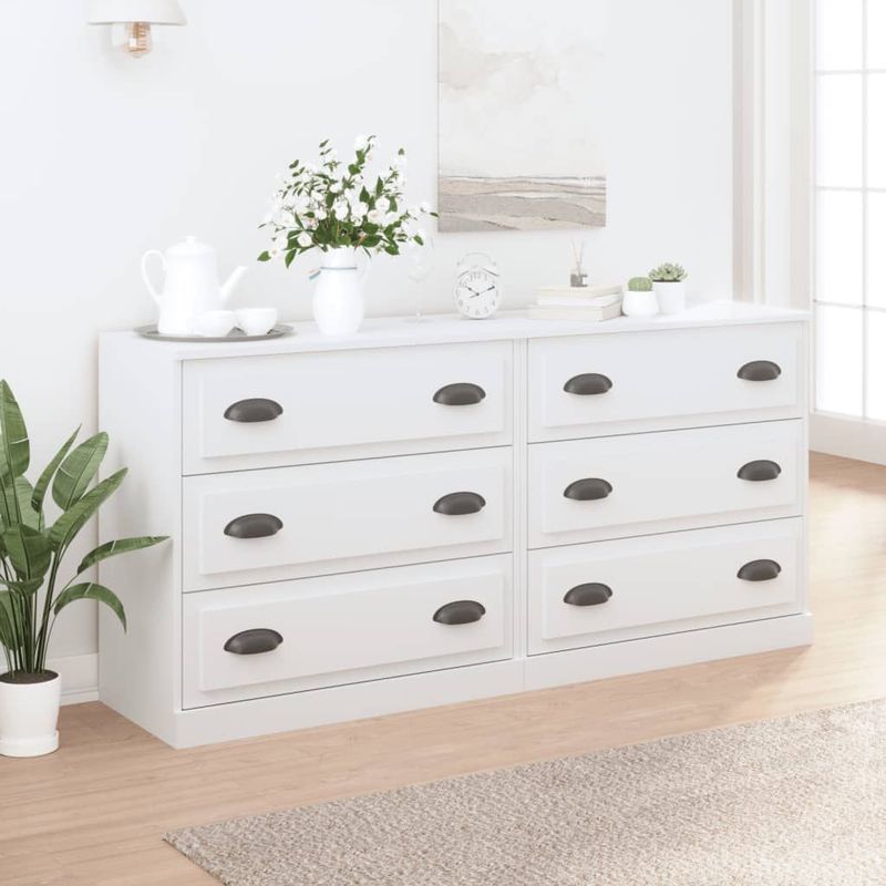 Sideboards 2 Stk. Weiß Holzwerkstoff Vidaxl
