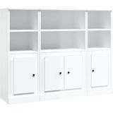 vidaXL Highboards 3 Stk. Hochglanz-Weiß Holzwerkstoff