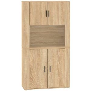 vidaXL - Hoge Kast - Hout - Sonoma Eikenkleurig