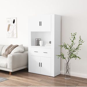 vidaXL - Hoge Kast - Wit - Bewerkte Hout