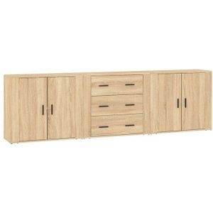 VidaXL Dressoirs - 3 st Bewerkt Hout Sonoma Eiken