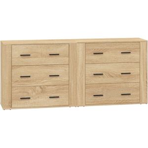 vidaXL Sideboards 2 Stk. Sonoma-Eiche Holzwerkstoff