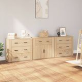 Vidaxl - Sideboards 3 Stk. Sonoma-Eiche Holzwerkstoff
