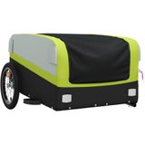 vidaXL Fietstrailer 45 kg ijzer zwart en groen