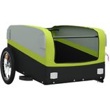 vidaXL Fietstrailer 45 kg ijzer zwart en groen