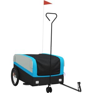 Vidaxl Fahrradanhänger 45 kg Eisen schwarz und blau