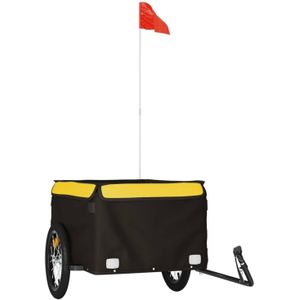 vidaXL - Fietstrailer - 45 - kg - ijzer - zwart - en - geel