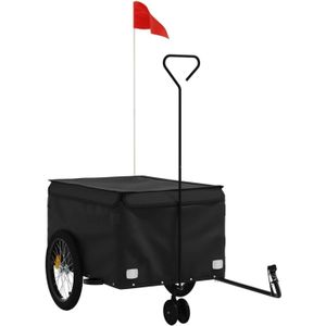 vidaXL - Fietstrailer - 45 - kg - ijzer - zwart