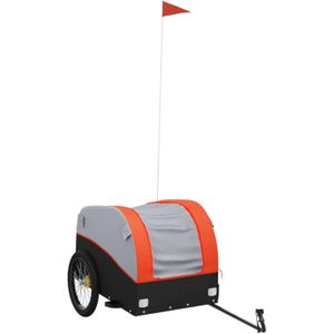 vidaXL-Fietstrailer-45-kg-ijzer-zwart-en-oranje