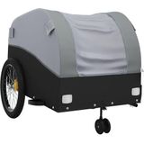 vidaXL - Fietstrailer - 45 - kg - ijzer - zwart - en - grijs