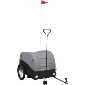 vidaXL - Fietstrailer - 45 - kg - ijzer - zwart - en - grijs