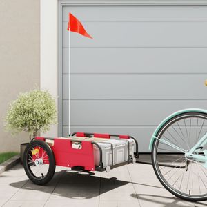 vidaXL Fahrradanhänger Rot Oxford-Gewebe und Eisen