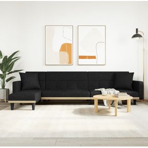 vidaXL Schlafsofa in L-Form Schwarz 275x140x70 cm Stoff