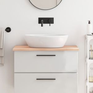 vidaXL - Wastafelblad - 80x60x2 - cm - onbehandeld - massief - hout