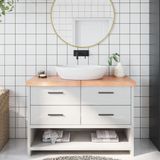 Waschtischplatte Hellbraun 120x50x(2-6) cm Massivholz Behandelt Vidaxl