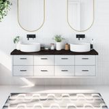 Vidaxl - Waschtischplatte Dunkelbraun 180x50x(2-6)cm Massivholz
