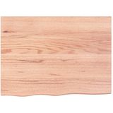 vidaXL - Tafelblad - 80x60x2 - cm - behandeld - massief - eikenhout - lichtbruin