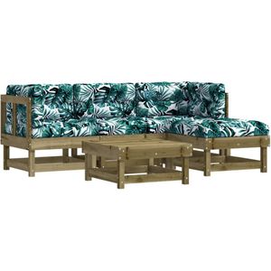 vidaXL 5-tlg. Garten-Lounge-Set mit Kissen Imprägniertes Kiefernholz
