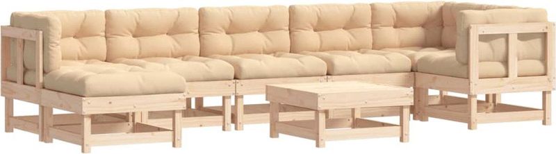 vidaXL 8-tlg. Garten-Lounge-Set mit Kissen Massivholz