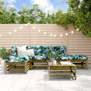 Vidaxl - 6-tlg. Garten-Lounge-Set mit Kissen Imprägniertes Kiefernholz