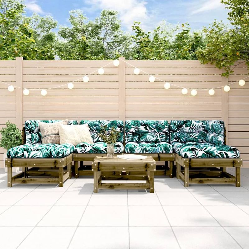 Vidaxl - 7-tlg. Garten-Lounge-Set mit Kissen Imprägniertes Kiefernholz