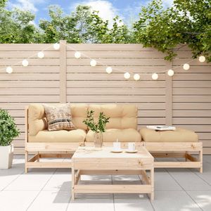 4-tlg. Garten-Lounge-Set mit Kissen Massivholz Vidaxl