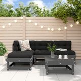 Vidaxl - 5-tlg. Garten-Lounge-Set mit Kissen Grau Massivholz
