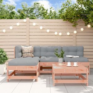 vidaXL - 5-delige - Loungeset - met - kussens - massief - douglashout